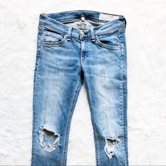 Rag & Bone Ripped Denim Jeans Ripped Capri sz25 - Picture 6 of 7